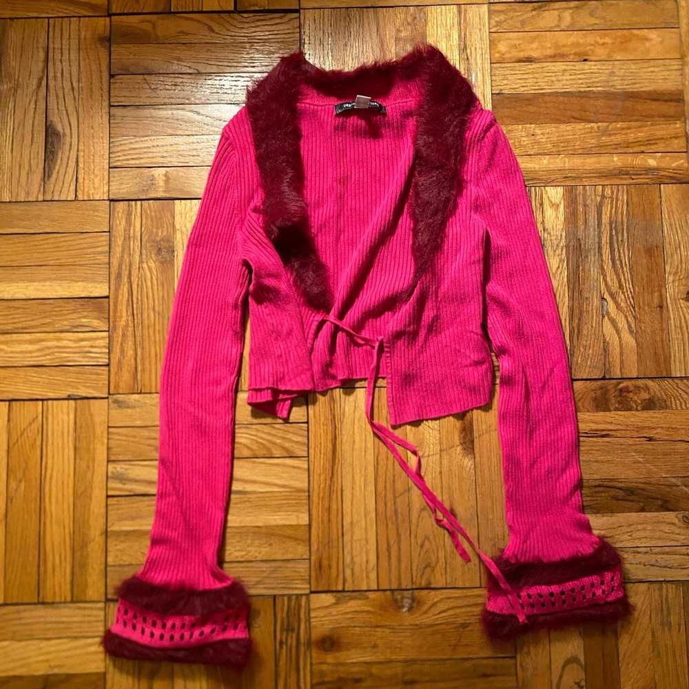 Urban Outfitters Faux Fur Trim Cardigan